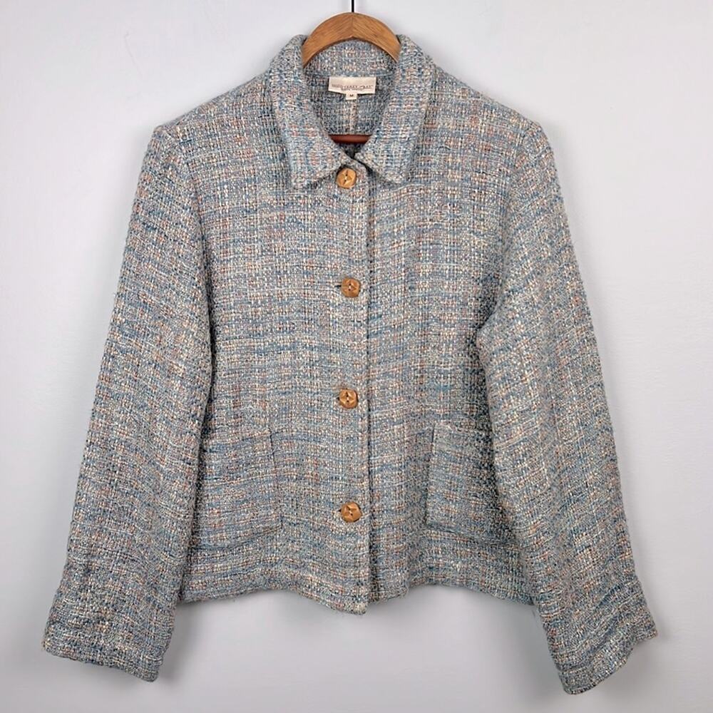 Vintage Monterey Bay tweed button front blazer size medium